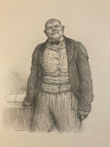 Lithographie Portrait D’Homme, 1930 À Identifier Gravure Litho Art Estampe