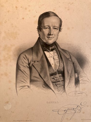 Lithographie Portrait D’Homme XIXe Gannal Gravure Art Estampe Etching Old
