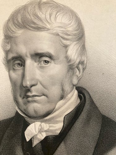 Lithographie Portrait D’Homme XIXe Gravure Art Estampe Etching Old Ancien