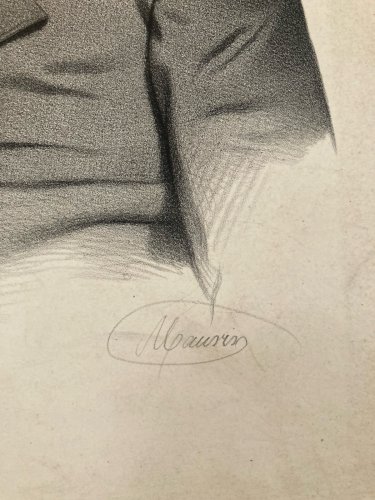Lithographie Portrait D’Homme XIXe Gravure Art Estampe Etching Old Ancien