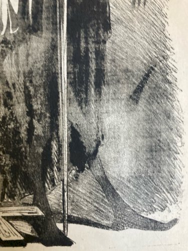 Lithographie Portrait Durandeau 1930 À Identifier Gravure Litho Théâtre Estampe