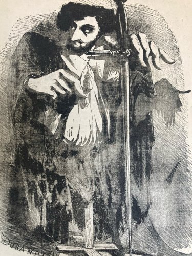 Lithographie Portrait Durandeau 1930 À Identifier Gravure Litho Théâtre Estampe