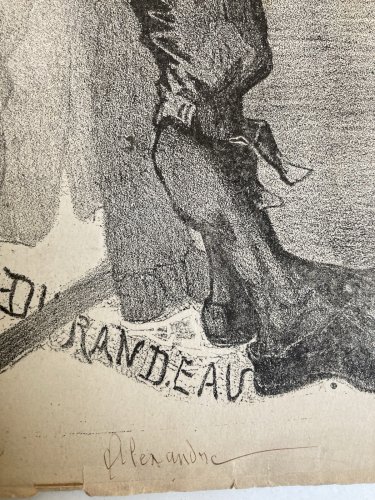 Lithographie Portrait Durandeau 1930 À Identifier Litho Alexandre ? Estampe Art