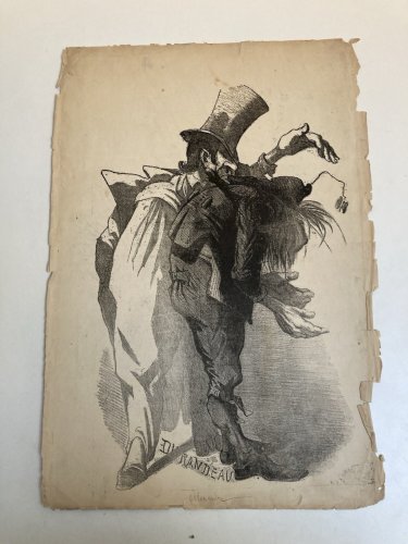 Lithographie Portrait Durandeau 1930 À Identifier Litho Alexandre ? Estampe Art