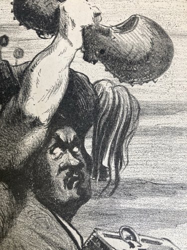 Lithographie Portrait Durandeau 1930 À Identifier Litho Joseph Darcier Estampe