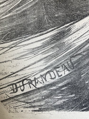 Lithographie Portrait Durandeau 1930 À Identifier Litho Joseph Darcier Estampe