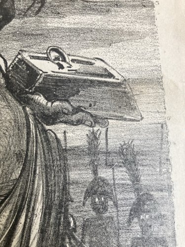 Lithographie Portrait Durandeau 1930 À Identifier Litho Joseph Darcier Estampe