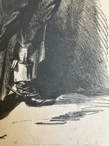 Lithographie Portrait Durandeau 1930 À Identifier Litho Paulin Menier Estampe