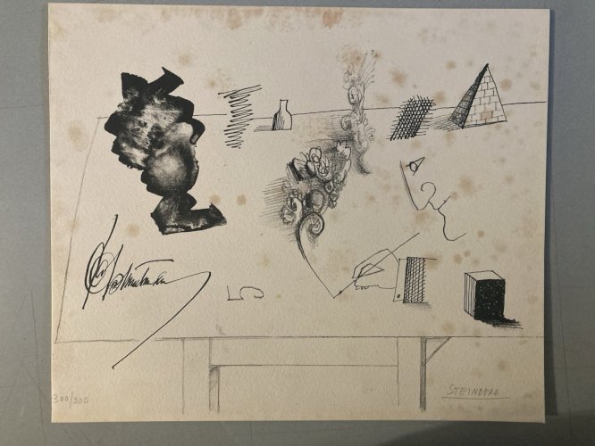 Lithographie Saul Steinberg ￼ Illustration, Presse Art 1966 Ancien