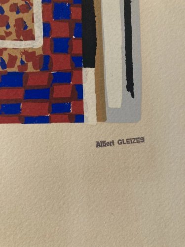 Lithographie  Signé Tampon Albert Gleizes Composition Cubiste Cubisme Art