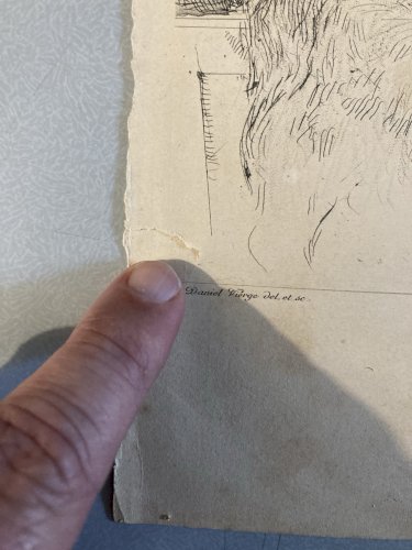 Lithographie signée Daniel Vierge Gravure Estampe Art Ancien Musique Notes