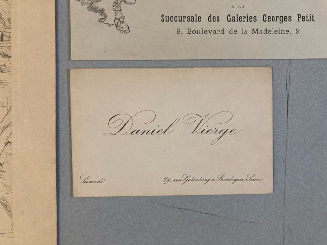 Lithographie signée Daniel Vierge Gravure Estampe Art Ancien Musique Notes