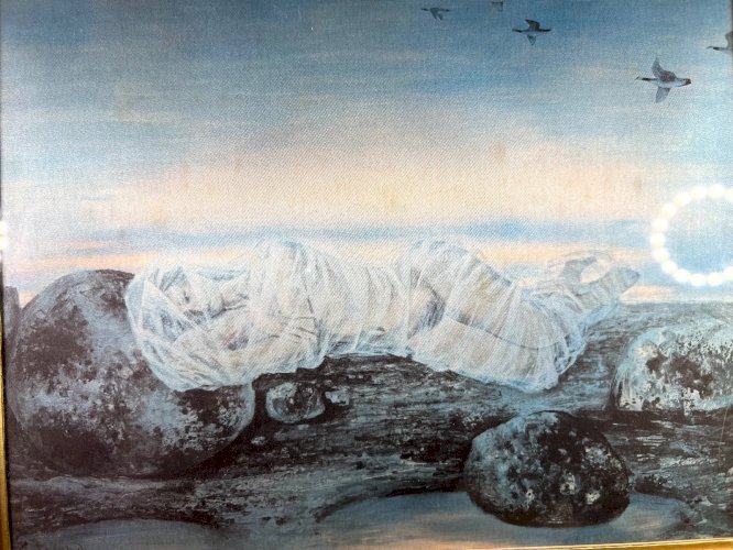 Lithographie signée Magdalena Mikolajczyk – Surréalisme – la chrysalide