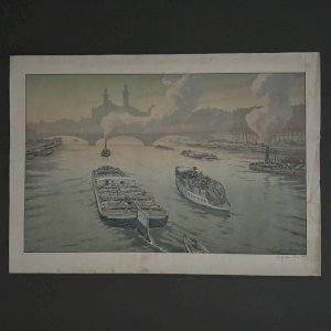 Lithographie sur papier de Chine par Henri Rivière Le Trocadéro A5568