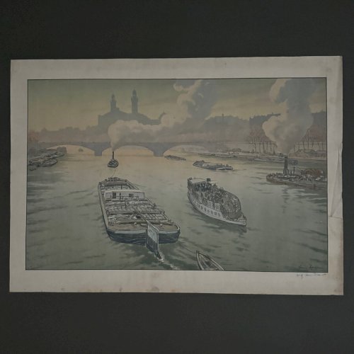 Lithographie sur papier de Chine par Henri Rivière Le Trocadéro A5568
