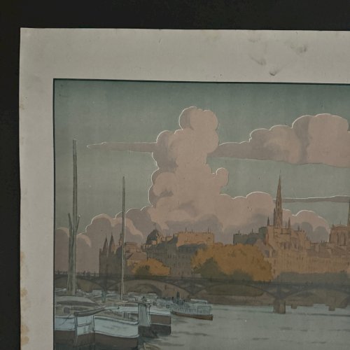 Lithographie sur papier de Chine par Henri Rivière L'Institut et la Cité A5570