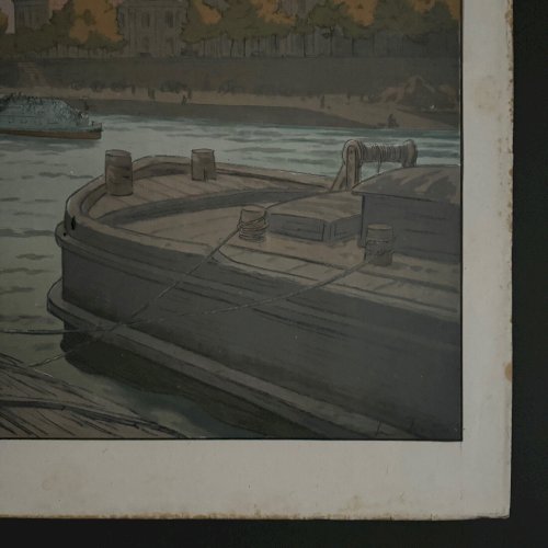 Lithographie sur papier de Chine par Henri Rivière L'Institut et la Cité A5570