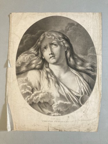 Lithographie Virginie Rome Romain XIXe Mort Assassinat A Identifier Ancien Art