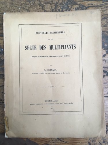 Livre nouvelles recherches sur la secte des Multipliants￼ Germain Dédicace