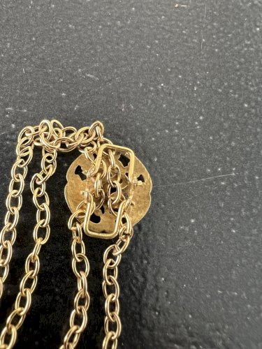 Long collier Ancien coulisseau/Arrêt de sautoir floral Art nouveau (1890/1910)