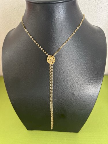 Long collier Ancien coulisseau/Arrêt de sautoir floral Art nouveau (1890/1910)
