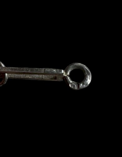 Longue chaine argent géométrique vintage design Unisex maille rectangulaire