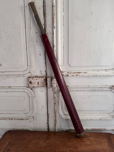 Longue-vue de marine XIXe en laiton et bois et boite en acajou M3704