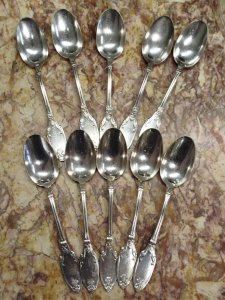 Lot 10 Small LOUIS XV Style Spoons Metal Silver Orfevre 5VitC 19/12