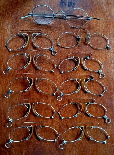 Lot 11 Ancienne paire de lunettes binocles lorgnons pince nez Antique Old Glasse