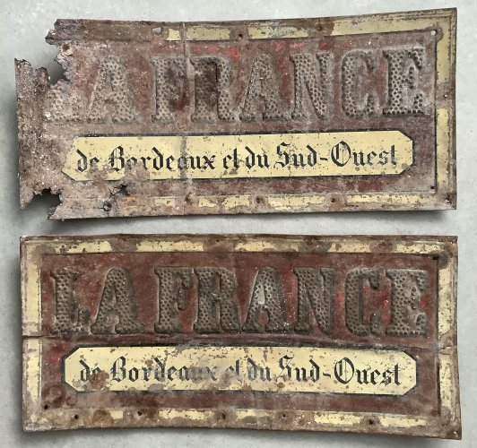 Lot 2 anciennes plaques émaillées - La France de Bordeaux et du Sud-Ouest