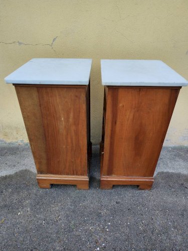 Lot 2 de table de chevet bois marbre