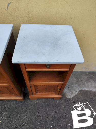 Lot 2 de table de chevet bois marbre