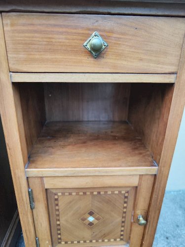 Lot 2 de table de chevet bois marbre