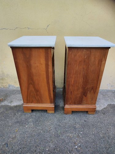 Lot 2 de table de chevet bois marbre