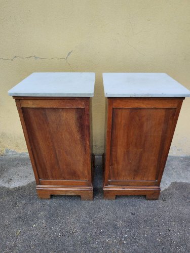 Lot 2 de table de chevet bois marbre