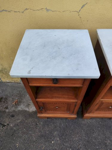 Lot 2 de table de chevet bois marbre