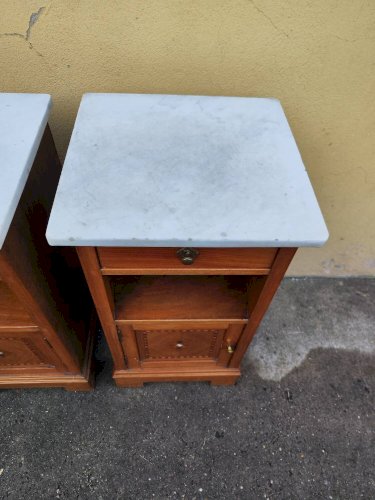 Lot 2 de table de chevet bois marbre