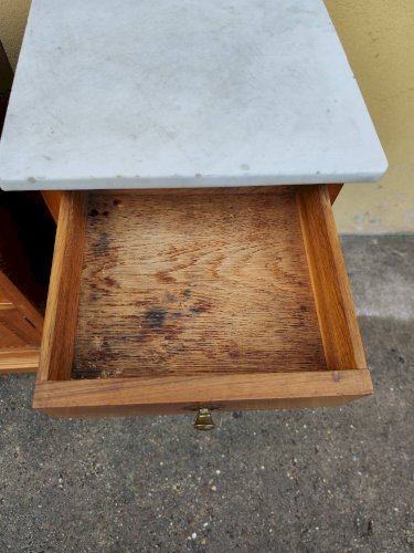 Lot 2 de table de chevet bois marbre