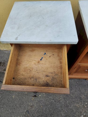 Lot 2 de table de chevet bois marbre