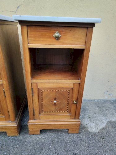 Lot 2 de table de chevet bois marbre