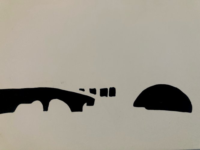 Lot 2 Peinture Gouache Pont 1980 À Identifier Expressionnisme Abstrait Painting