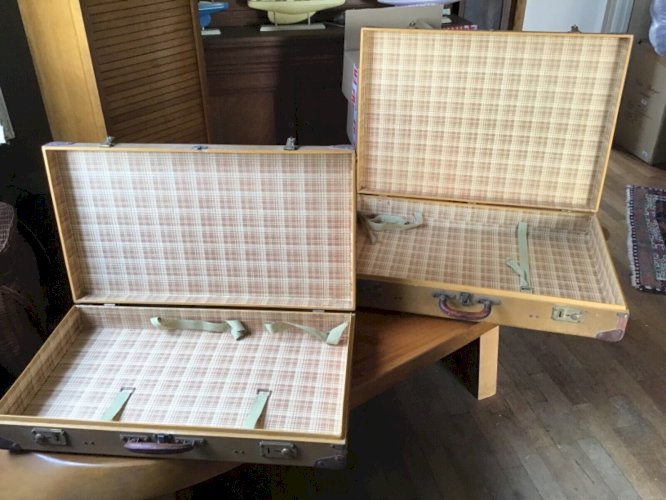 Lot 2 valise anciennes bois 19eme  shabby brocante