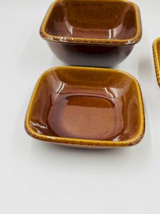 Lot 3 plats carrés en grès Deco Hälsingborg K.J. Svensson