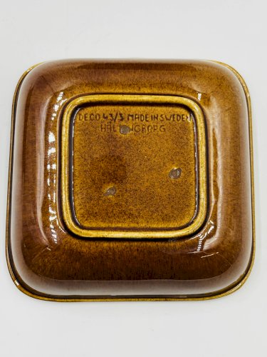 Lot 3 plats carrés en grès Deco Hälsingborg K.J. Svensson