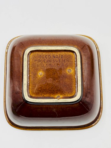 Lot 3 plats carrés en grès Deco Hälsingborg K.J. Svensson