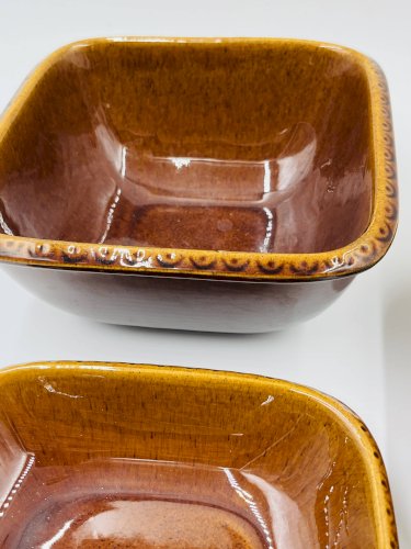 Lot 3 plats carrés en grès Deco Hälsingborg K.J. Svensson