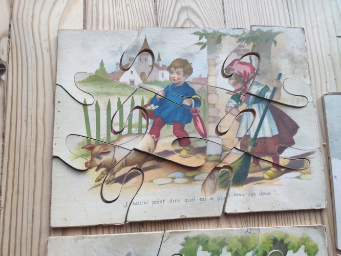 Lot 3 puzzles anciens GILDE - Découpe Artistique Bois - Vintage 1950