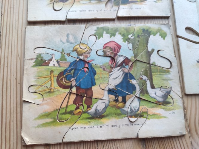 Lot 3 puzzles anciens GILDE - Découpe Artistique Bois - Vintage 1950