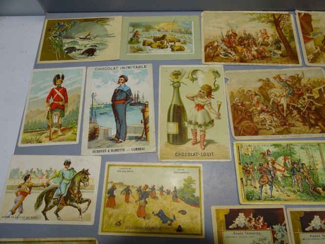 -LOT 30 CARTES PUBLICITE CHOCOLAT POULAIN DE GUYENNE DUROYON & RAMETTE DIVERS  D