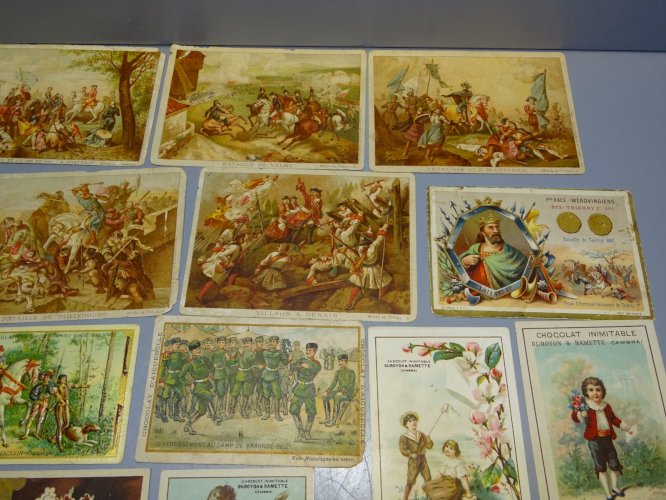 -LOT 30 CARTES PUBLICITE CHOCOLAT POULAIN DE GUYENNE DUROYON & RAMETTE DIVERS  D